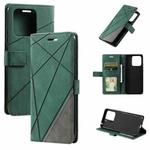 For Redmi 12C Skin Feel Splicing Leather Phone Case(Green)