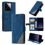 For Xiaomi 14 Pro Skin Feel Splicing Leather Phone Case(Blue)