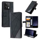 For Xiaomi Redmi Note 13 5G Skin Feel Splicing Leather Phone Case(Black)