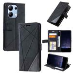 For Xiaomi Redmi Note 13 4G Skin Feel Splicing Leather Phone Case(Black)