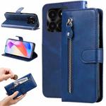 For Honor X6a Calf Texture Zipper Leather Phone Case(Blue)