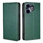 For Infinix Hot 40i Gloss Oil Solid Color Magnetic Leather Phone Case(Green)