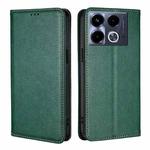 For Infinix Note 40 4G Gloss Oil Solid Color Magnetic Leather Phone Case(Green)