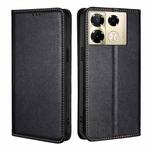 For Infinix Note 40 Pro 4G Gloss Oil Solid Color Magnetic Leather Phone Case(Black)