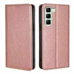 For Infinix Hot 50 5G Gloss Oil Solid Color Magnetic Leather Phone Case(Rose Gold)