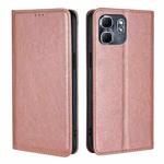 For Infinix Hot 50i 4G Gloss Oil Solid Color Magnetic Leather Phone Case(Rose Gold)