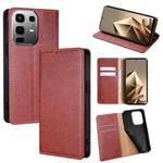 For Infinix Note 50 4G Gloss Oil Solid Color Magnetic Leather Phone Case(Brown)