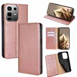 For Infinix Note 50 4G Gloss Oil Solid Color Magnetic Leather Phone Case(Rose Gold)