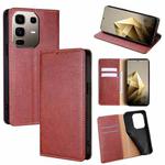 For Infinix Note 50 Pro+ 5G Gloss Oil Solid Color Magnetic Leather Phone Case(Brown)
