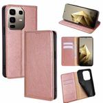 For Infinix Note 50 Pro+ 5G Gloss Oil Solid Color Magnetic Leather Phone Case(Rose Gold)