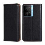 For vivo iQOO Z7x Gloss Oil Solid Color Magnetic Leather Phone Case(Black)