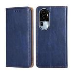 For OPPO Reno10 5G Gloss Oil Solid Color Magnetic Leather Phone Case(Blue)