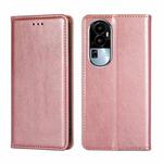 For OPPO Reno10 5G Gloss Oil Solid Color Magnetic Leather Phone Case(Rose Gold)