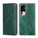 For OPPO Reno10 Pro 5G Gloss Oil Solid Color Magnetic Leather Phone Case(Green)