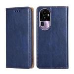 For OPPO Reno10 Pro+ 5G Gloss Oil Solid Color Magnetic Leather Phone Case(Blue)