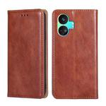 For Realme GT Neo5 SE Gloss Oil Solid Color Magnetic Leather Phone Case(Brown)