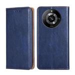 For Realme 11 Pro / 11 Pro+ 5G Gloss Oil Solid Color Magnetic Leather Phone Case(Blue)