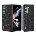 For Samsung Galaxy Z Fold5 ABEEL Genuine Leather Sky Series Black Edge Phone Case(Black)