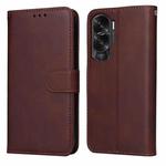 For Honor X50i 5G Classic Calf Texture Flip Leather Phone Case(Brown)