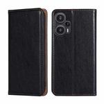 For Xiaomi Redmi Note 12 Turbo Gloss Oil Solid Color Magnetic Leather Phone Case(Black)