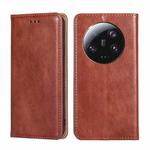 For Xiaomi 13 Ultra 5G Gloss Oil Solid Color Magnetic Leather Phone Case(Brown)