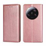 For Xiaomi 13 Ultra 5G Gloss Oil Solid Color Magnetic Leather Phone Case(Rose Gold)