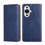 For Huawei nova 11 4G Gloss Oil Solid Color Magnetic Leather Phone Case(Blue)
