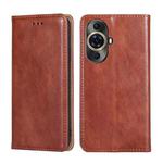 For Huawei nova 11 Pro 4G / 11 Ultra 4G Gloss Oil Solid Color Magnetic Leather Phone Case(Brown)