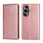 For Huawei nova 11 Pro 4G / 11 Ultra 4G Gloss Oil Solid Color Magnetic Leather Phone Case(Rose Gold)