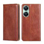 For Huawei Enjoy 60 Pro / nova 11i Gloss Oil Solid Color Magnetic Leather Phone Case(Brown)