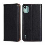 For Nokia C12 Gloss Oil Solid Color Magnetic Leather Phone Case(Black)