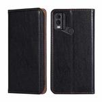 For Nokia C22 Gloss Oil Solid Color Magnetic Leather Phone Case(Black)