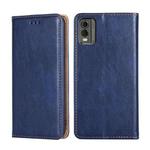 For Nokia C32 Gloss Oil Solid Color Magnetic Leather Phone Case(Blue)