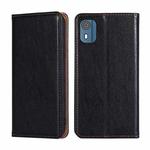 For Nokia C02 TA-1522 Gloss Oil Solid Color Magnetic Leather Phone Case(Black)