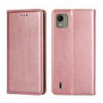 For Nokia C110 4G Gloss Oil Solid Color Magnetic Leather Phone Case(Rose Gold)