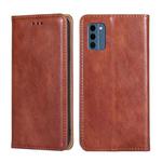 For Nokia C300 4G US Gloss Oil Solid Color Magnetic Leather Phone Case(Brown)