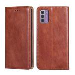 For Nokia G42 5G Gloss Oil Solid Color Magnetic Leather Phone Case(Brown)