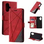 For Realme 10 Pro+ 5G Skin Feel Splicing Horizontal Flip Leather Phone Case(Red)