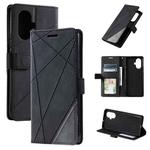 For Realme 10 Pro+ 5G Skin Feel Splicing Horizontal Flip Leather Phone Case(Black)