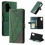 For Realme 10 Pro+ 5G Skin Feel Splicing Horizontal Flip Leather Phone Case(Green)