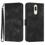 For Huawei Mate 10 Lite/Maimang 6 Line Pattern Skin Feel Leather Phone Case(Black)