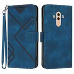 For Huawei Mate 10 Pro Line Pattern Skin Feel Leather Phone Case(Royal Blue)