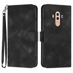 For Huawei Mate 10 Pro Line Pattern Skin Feel Leather Phone Case(Black)