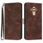 For Huawei Mate 10 Pro Line Pattern Skin Feel Leather Phone Case(Coffee)