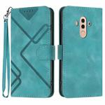 For Huawei Mate 10 Pro Line Pattern Skin Feel Leather Phone Case(Light Blue)