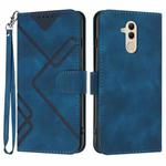 For Huawei Mate 20 lite/Maimang 7 Line Pattern Skin Feel Leather Phone Case(Royal Blue)