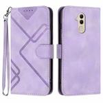 For Huawei Mate 20 lite/Maimang 7 Line Pattern Skin Feel Leather Phone Case(Light Purple)