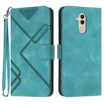 For Huawei Mate 20 lite/Maimang 7 Line Pattern Skin Feel Leather Phone Case(Light Blue)