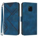 For Huawei Mate 20 Pro Line Pattern Skin Feel Leather Phone Case(Royal Blue)