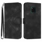 For Huawei Mate 20 Pro Line Pattern Skin Feel Leather Phone Case(Black)